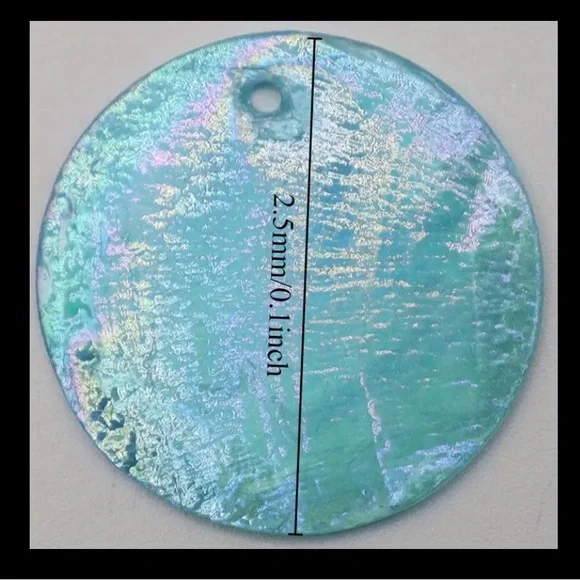 10, 25mm Round Iridescent Yellow Shell Charms | Jewelry, Home & Clothing | New - Picture 4 of 10